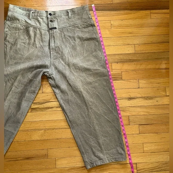 VTG Girbaud Brand X Denim Jeans 42x25 Khaki Tan Y2K Hip-Hop Skater Loose Baggy - Picture 11 of 15